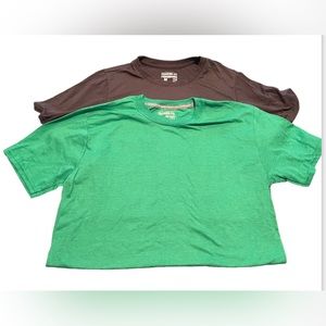 ⭐️EUC - Lot of 2 Mens Medium Starter Training Fit Dri-Star Grey & Green T-Shirts